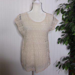 Maurices Short Sleeve Lace Top Lg